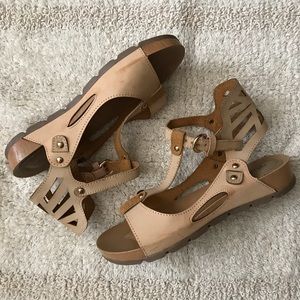 West Diva tan sandals, size 8